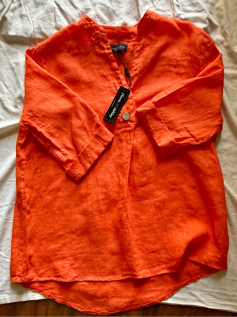Flora Ashley Orange Linen Blouse